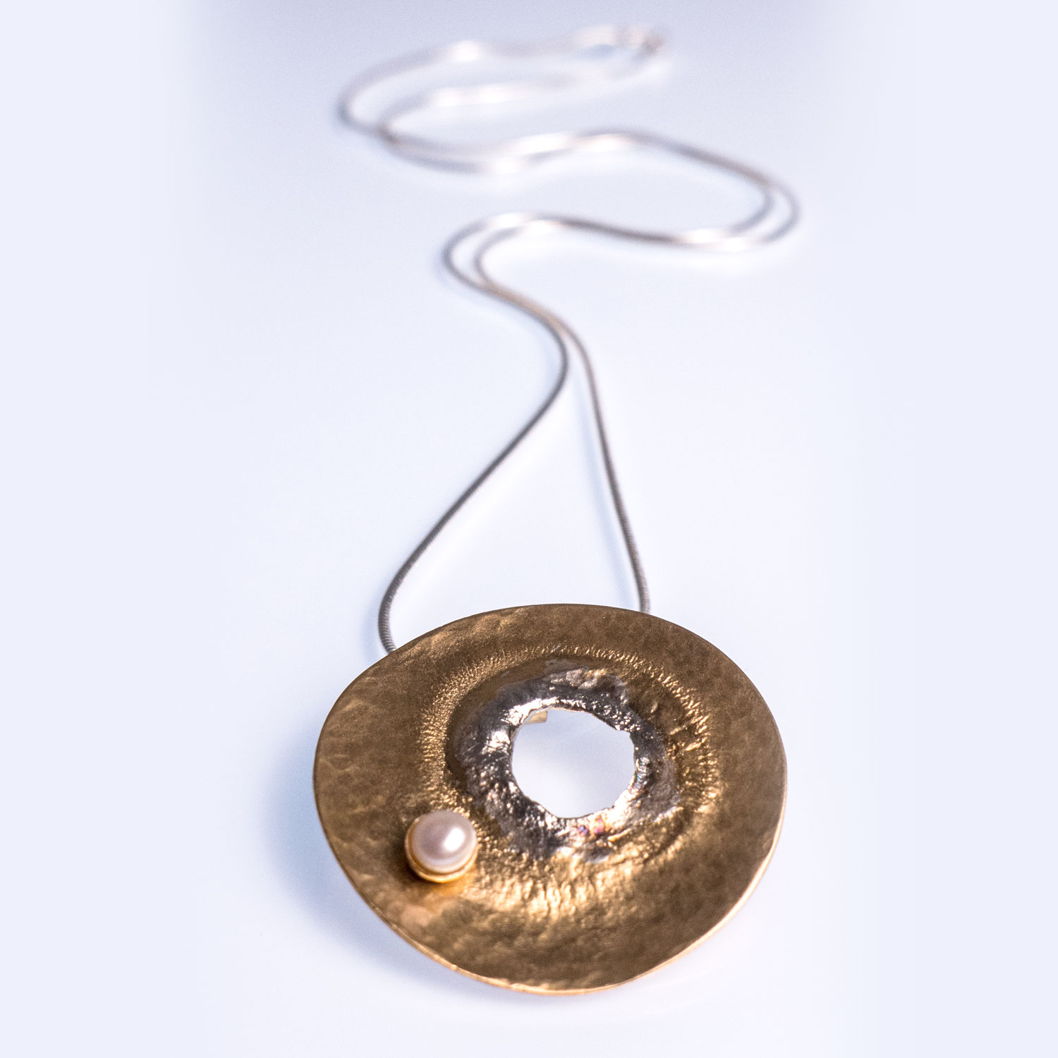 Aniela Dublaszewska  ‘Volcano’ Gold Doughnut Pendant