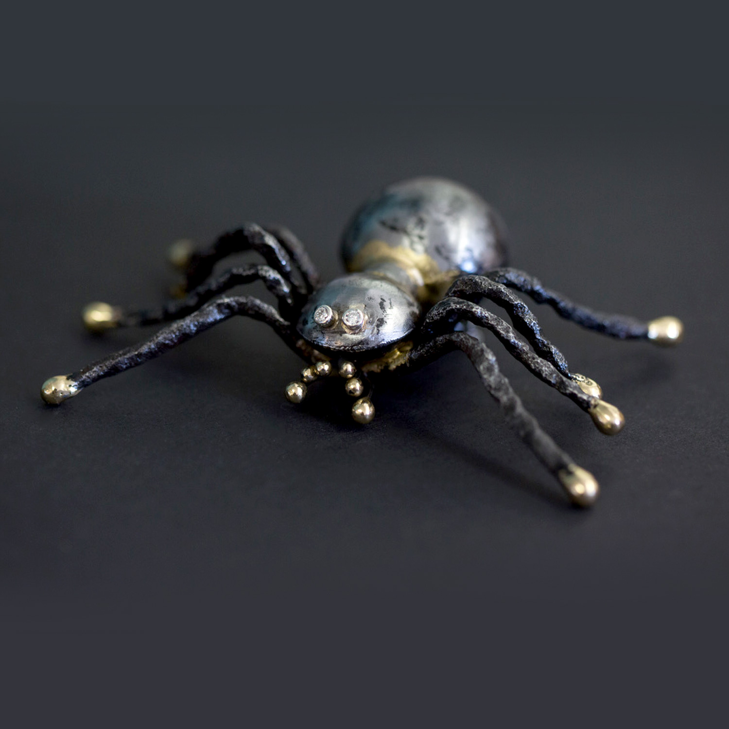 Ann Catrin Evans  Momento Mori Spider Brooch