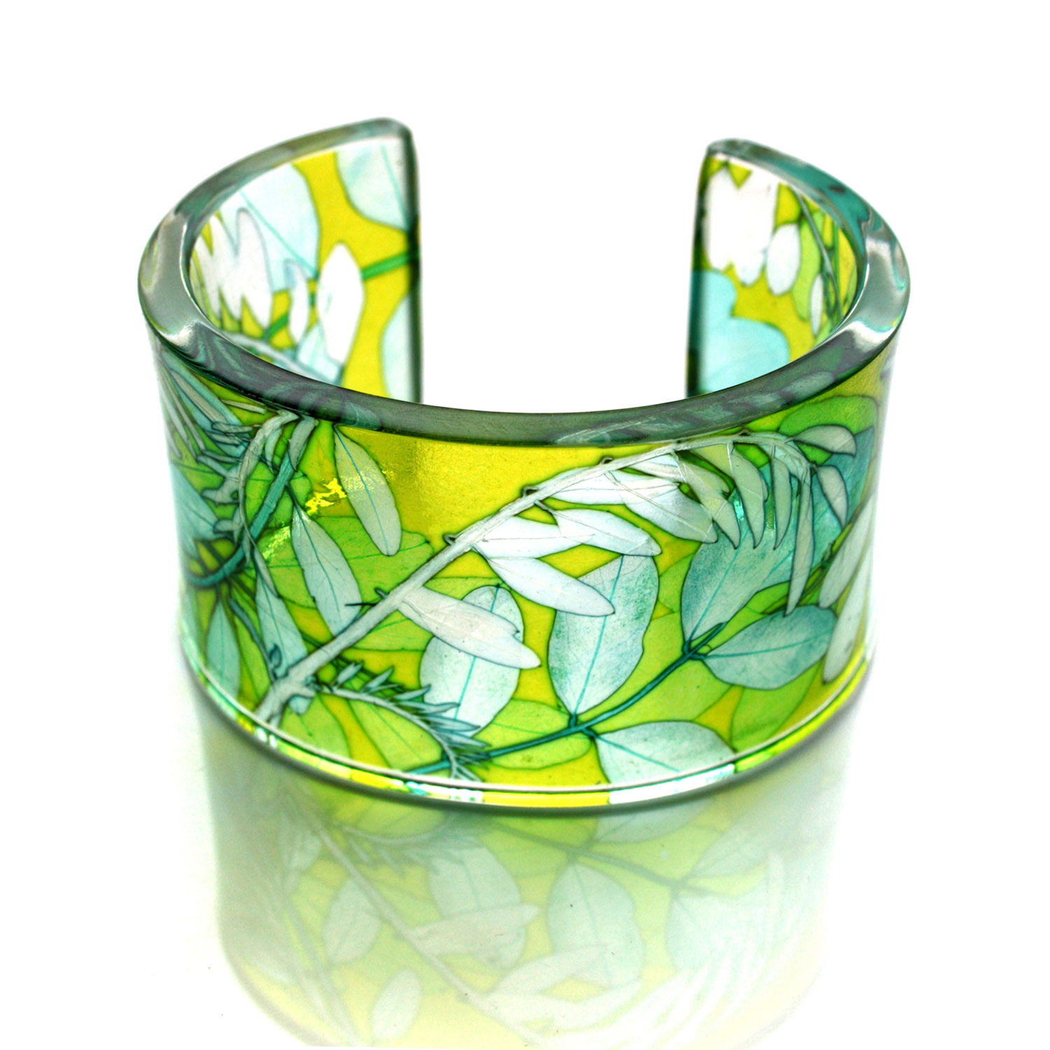 Sue Gregor LimeRubinia Leaf Cuff