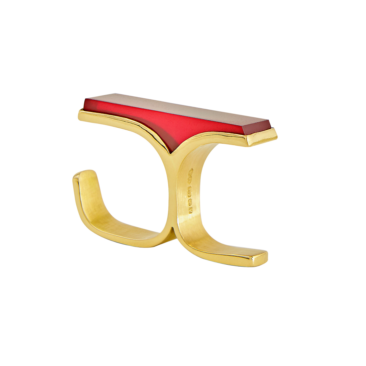 Stephanie holt UFO ruby prism ring