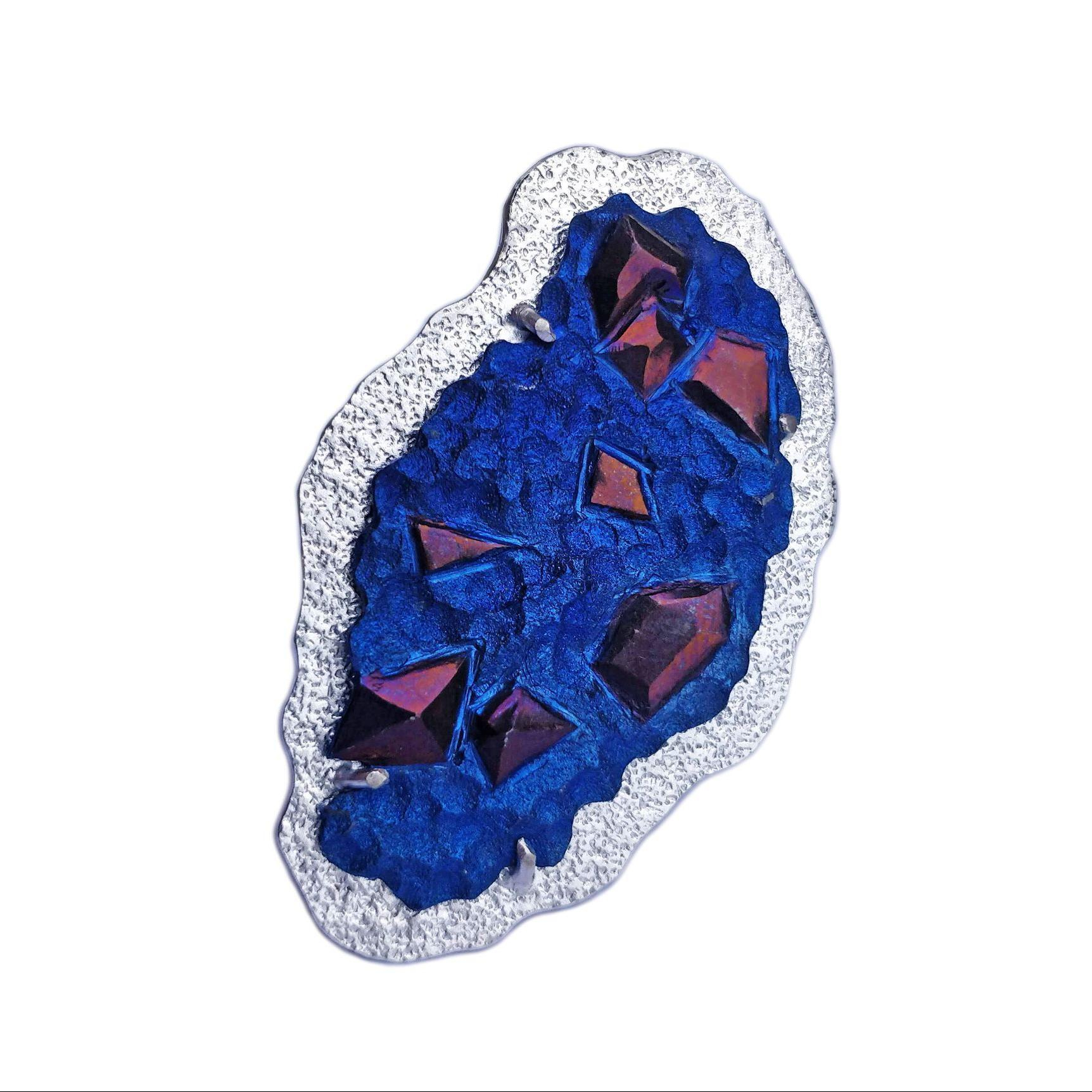 Alice Fry Blue niobium and silver rock ring