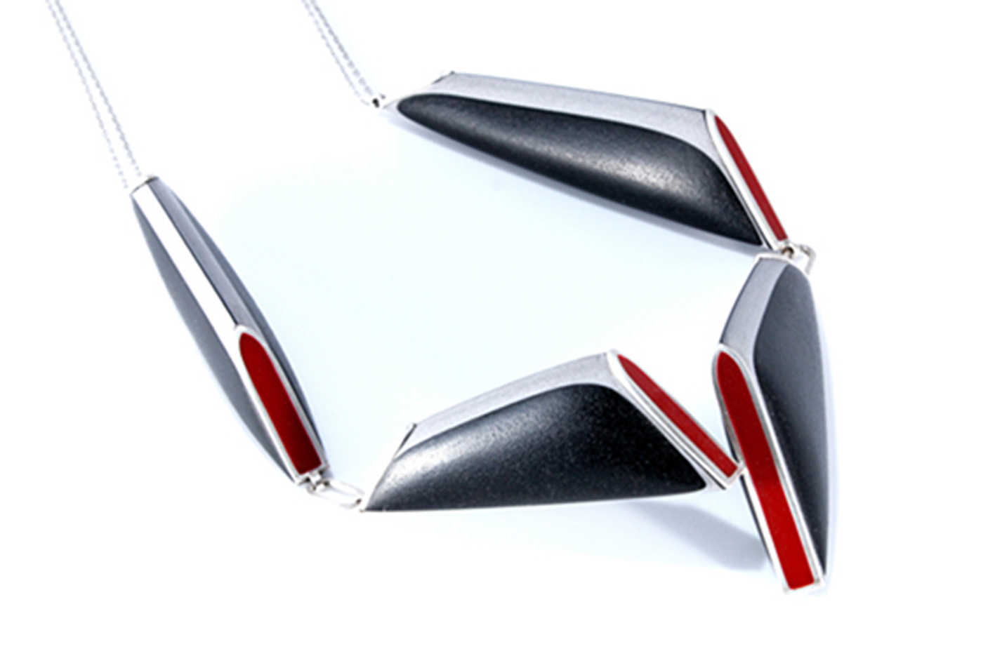 Wedge Necklace grey black red